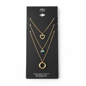 NWT AREA STARS Women’s 14K Gold‎ Plated Necklace Trio